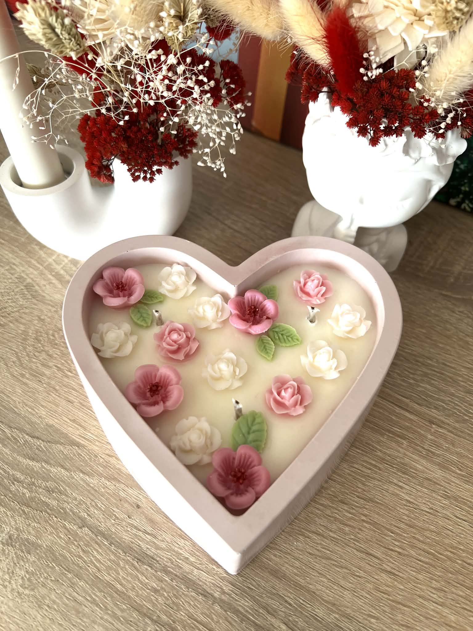 Świeca sojowa w gipsowym pojemniku – SERCE 250 g